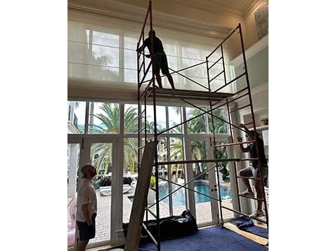 Men working on scaffolding